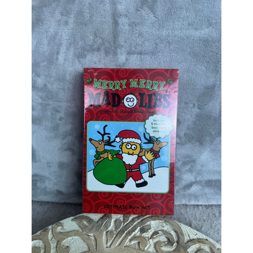 Merry Merry Mad Libs Ultimate Box Set Christmas Word Game Books Stickers‎